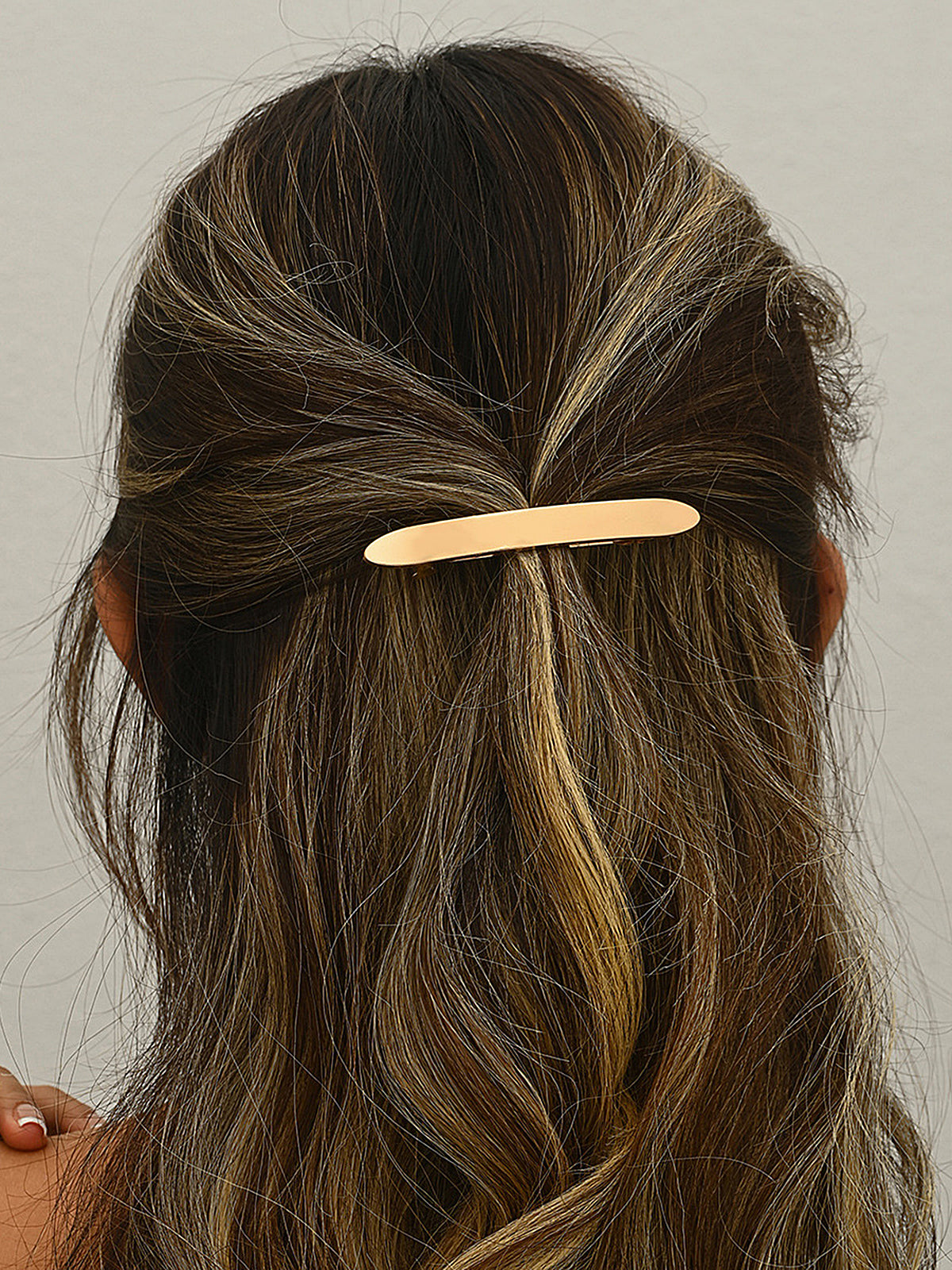 Minimalist Oval Bar Hair Clip-Chicvia