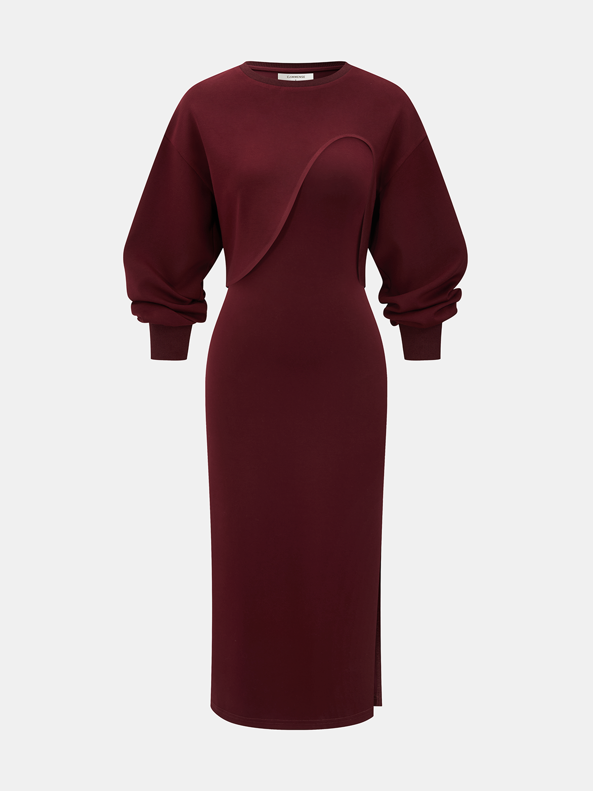 Cut-Out Cropped Sweatshirt & Bodycon Dress Set-Chicvia