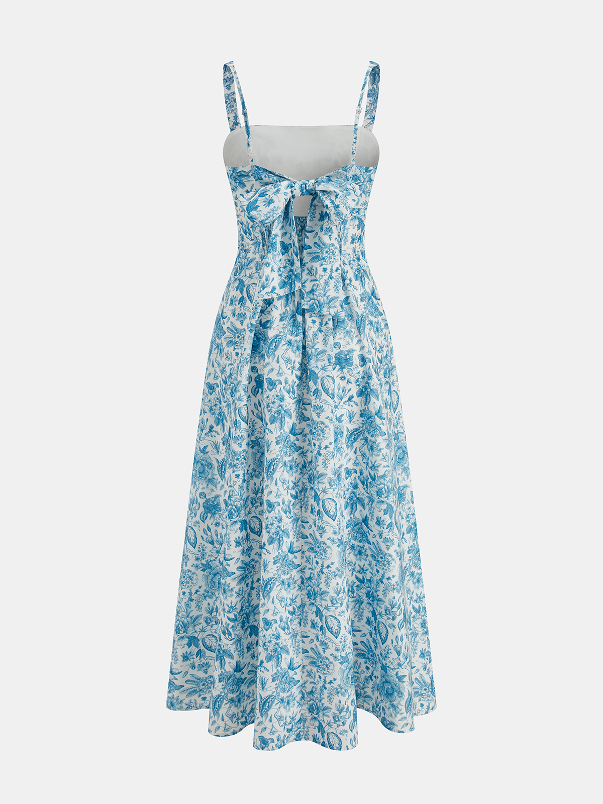Floral Print Strappy Maxi Dress-Chicvia