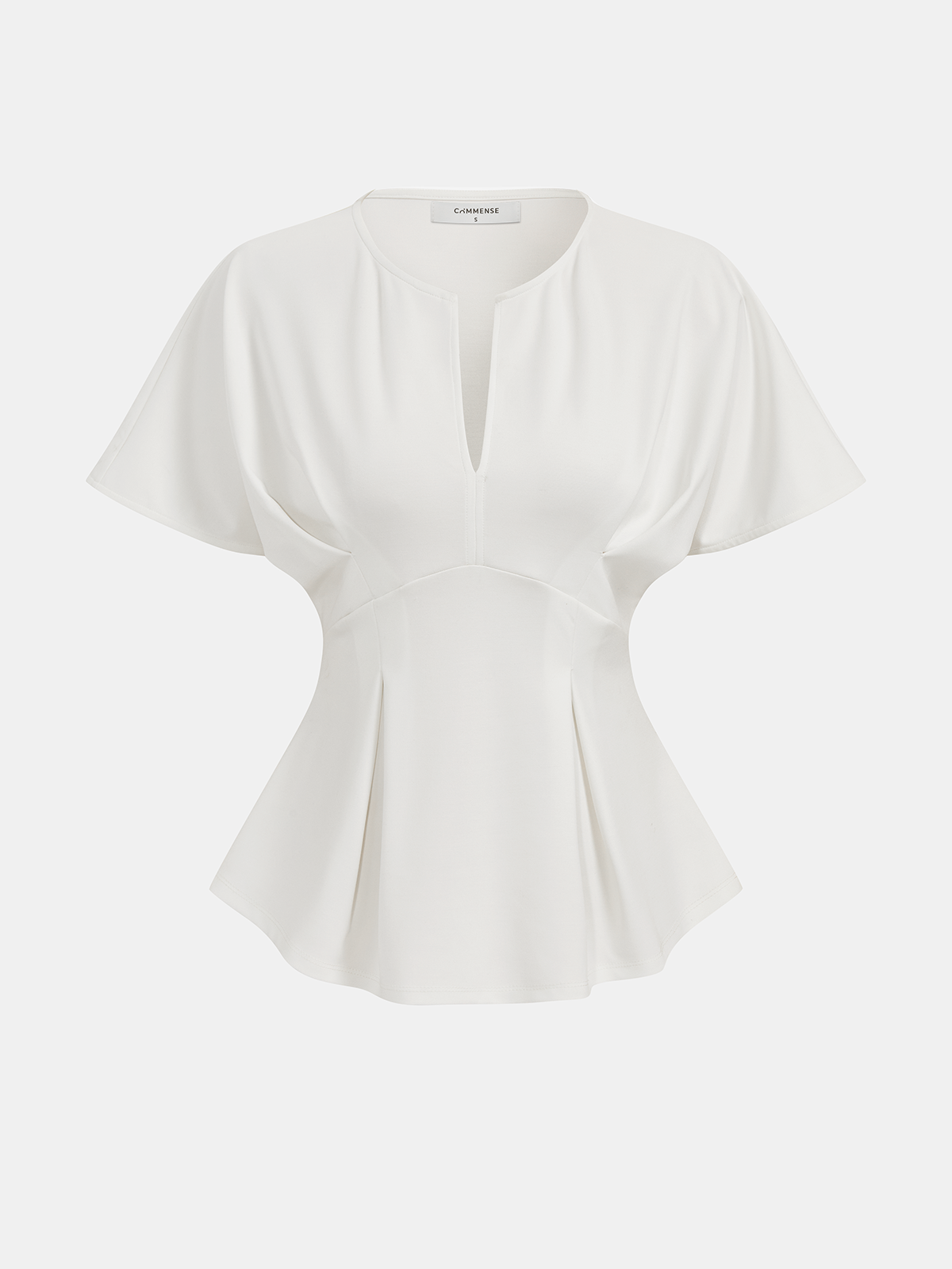 Dolman Sleeve Peplum Fitted Blouse-Chicvia