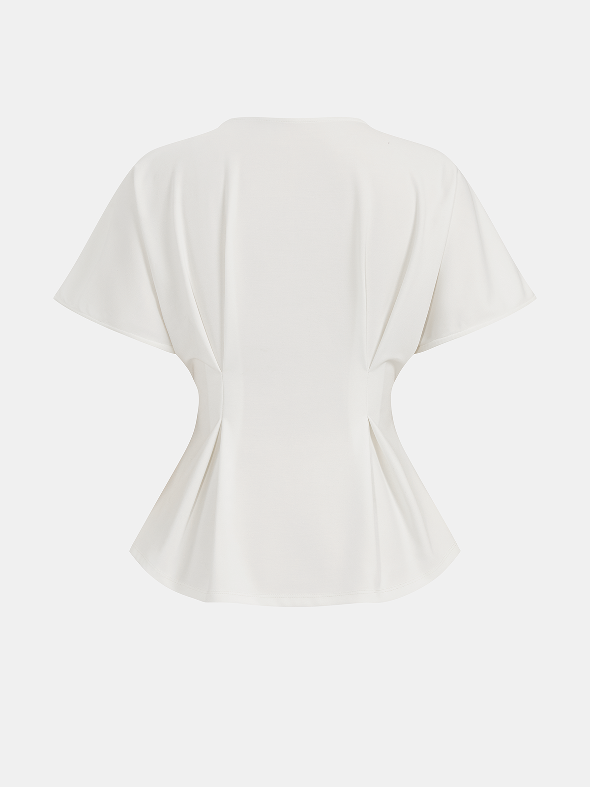 Dolman Sleeve Peplum Fitted Blouse-Chicvia