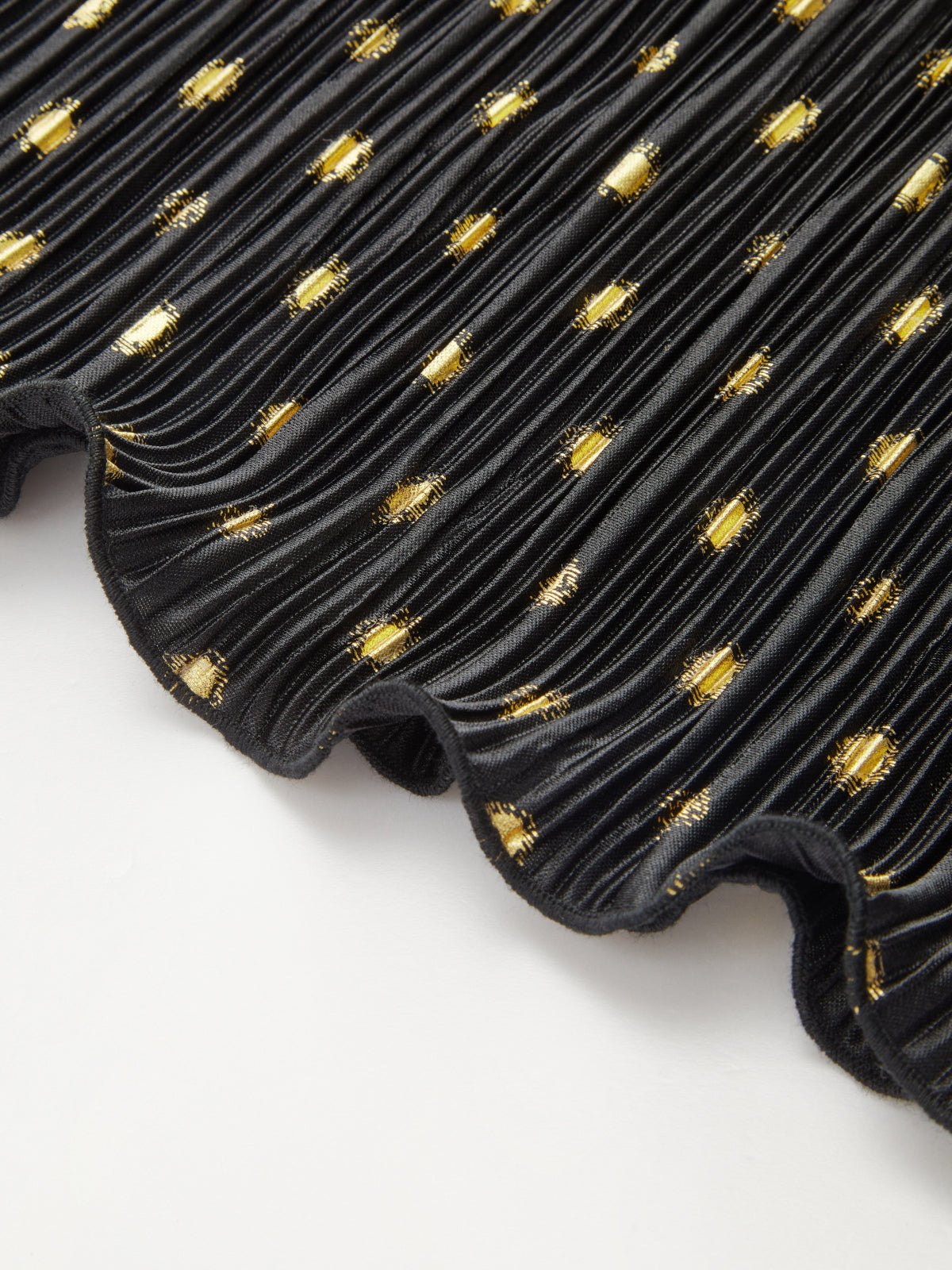 Off-Shoulder Polka Dot Pleated Mini Dress-Chicvia