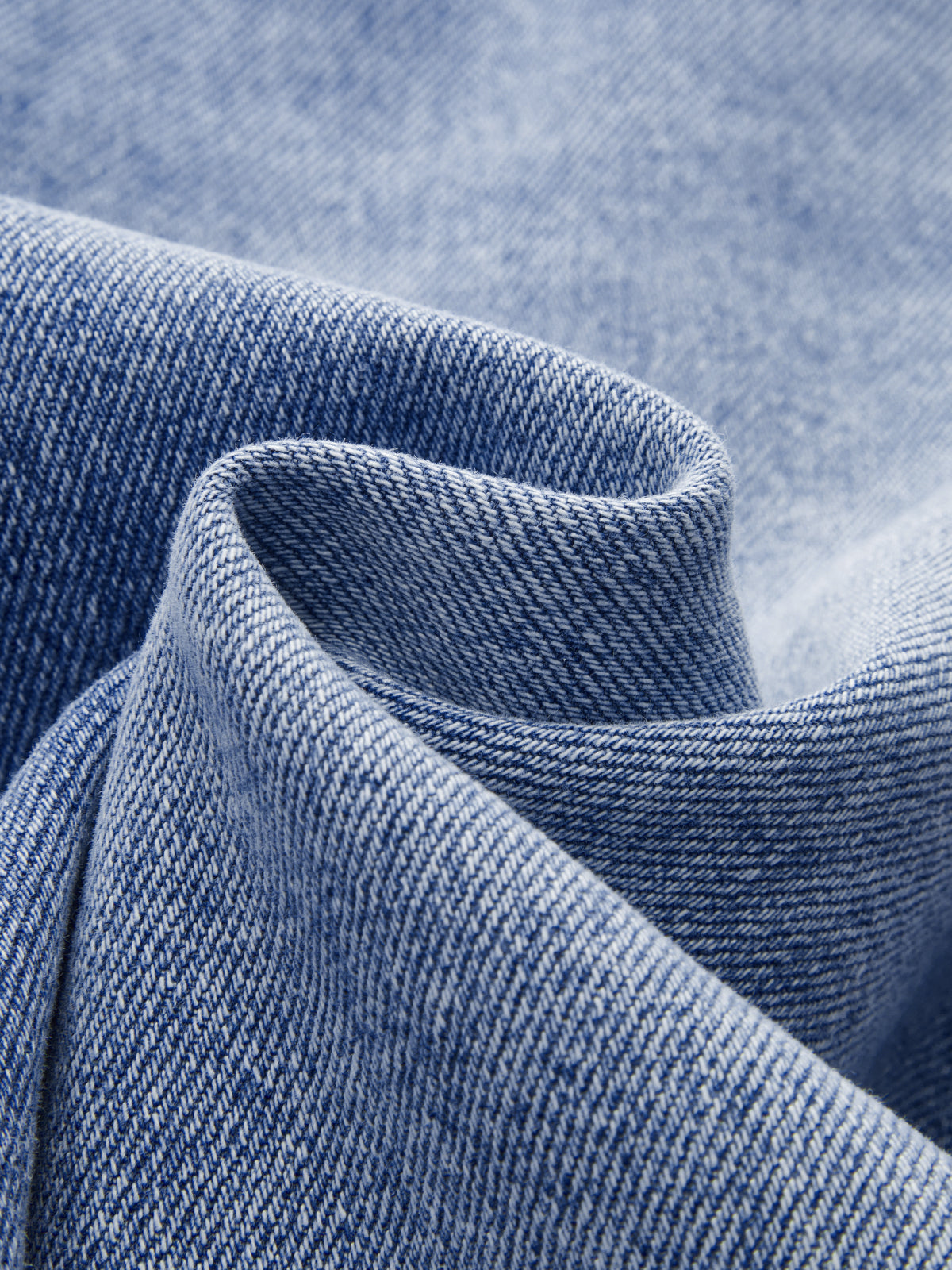 Denim Asymmetric Slit Midi Skirt-Chicvia