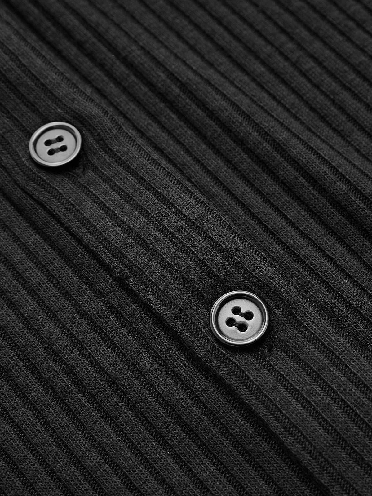 Long Sleeve Rib Knit Button Down Midi Dress-Chicvia