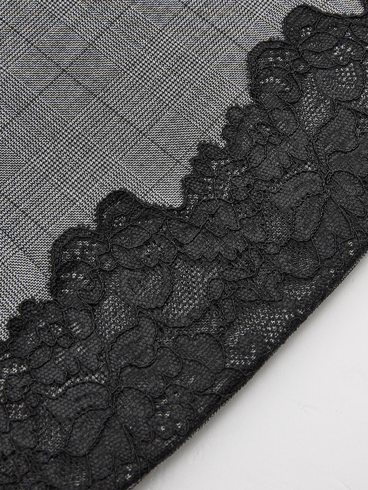 Plaid Lace Trim Strapless Top & Pants Set-Chicvia