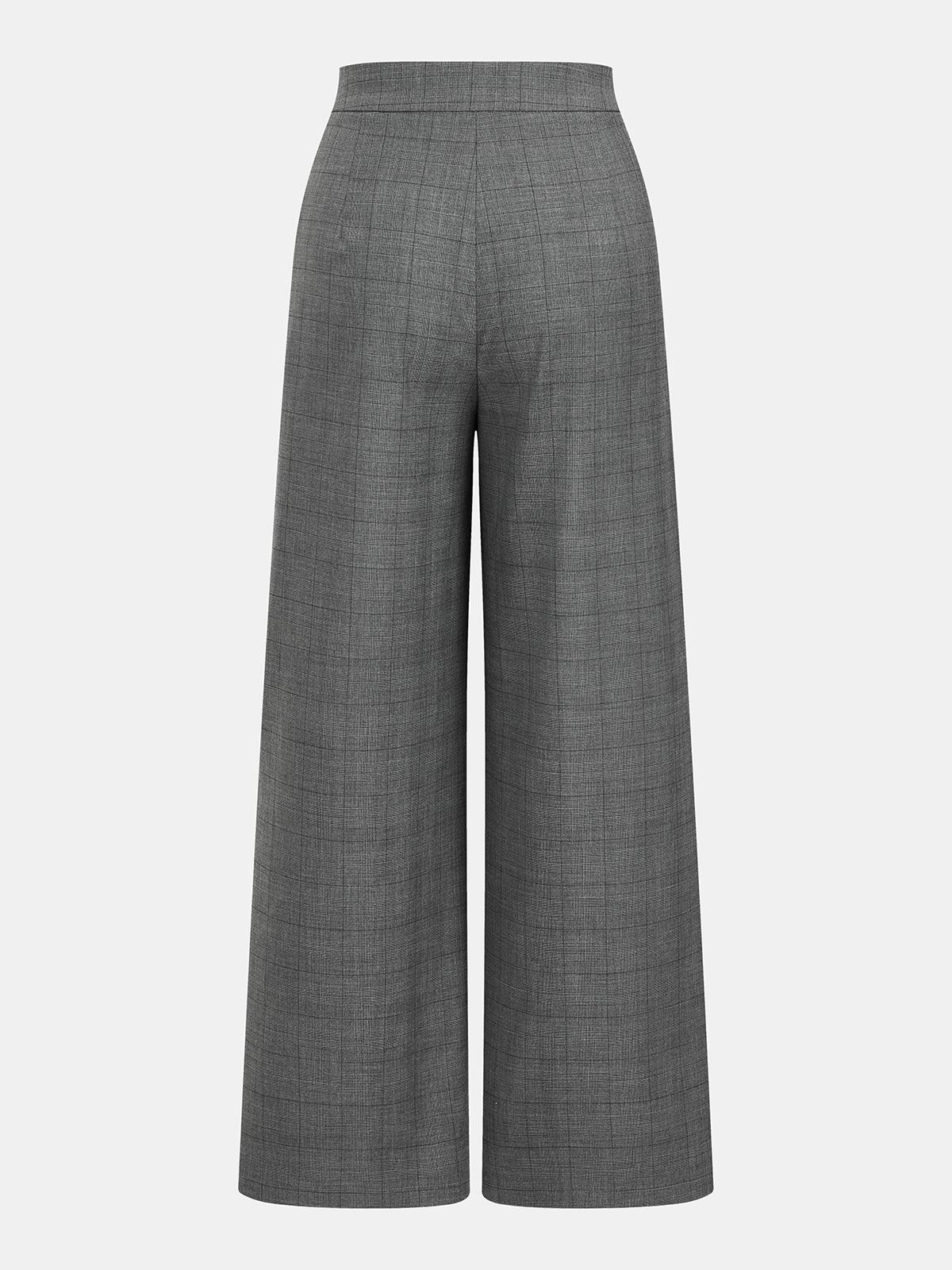 Plaid Lace Trim Strapless Top & Pants Set-Chicvia