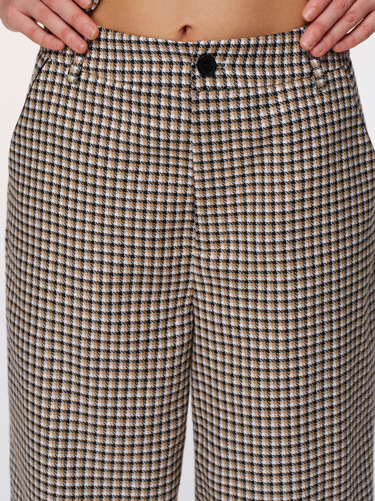 Plaid Vest & Wide Leg Pants Set-Chicvia