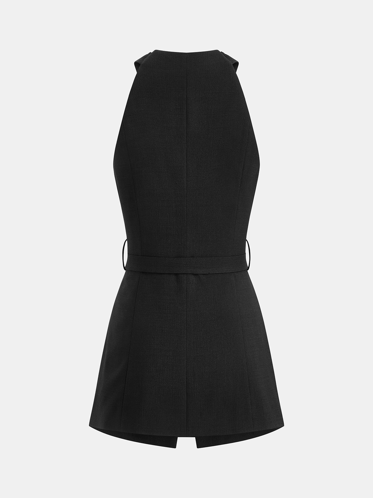 Cross Neck Belted Sleeveless Top-Chicvia