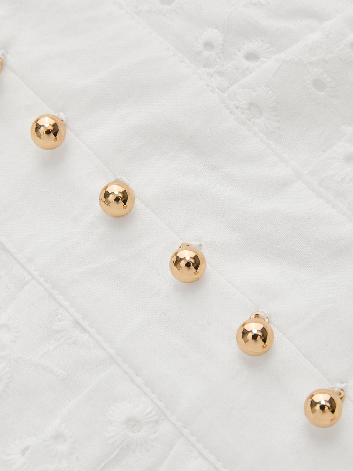 Cotton Eyelet V-Neck Tiered Mini Dress-Chicvia