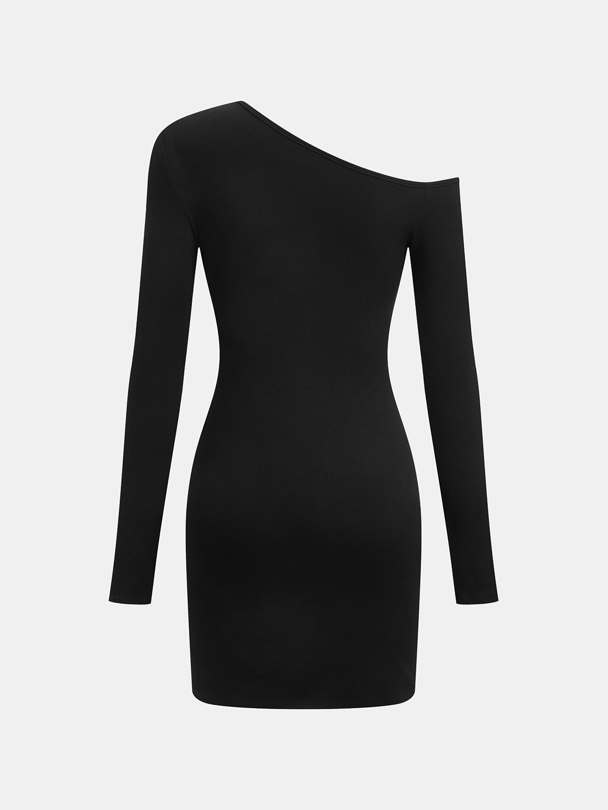 One-Shoulder Cut-Out Long Sleeve Mini Dress-Chicvia