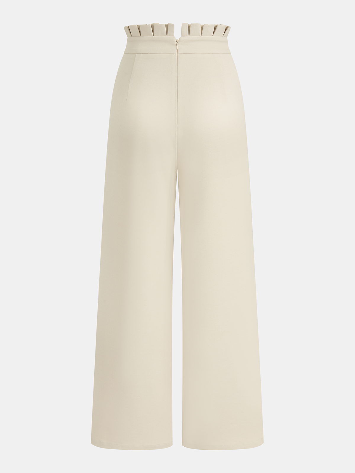 Mid-Waist Ruffled Wide-Leg Pants-Chicvia