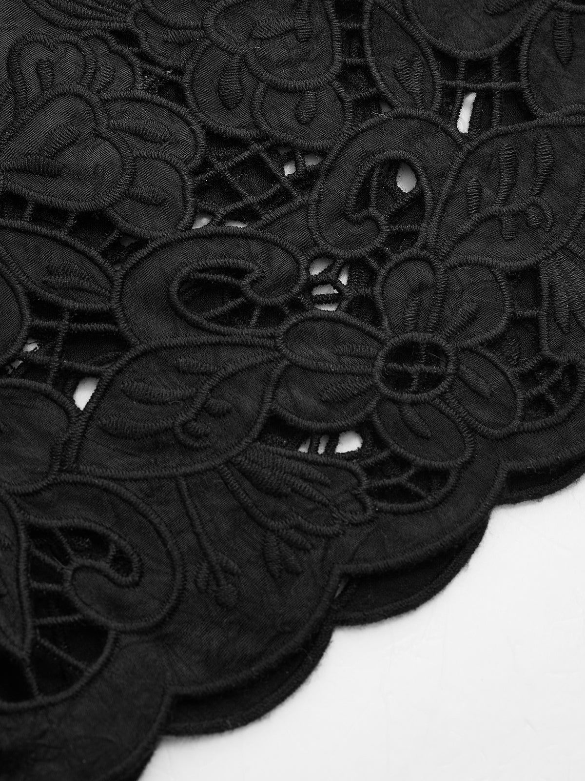 Elastic Waist Lace Hem Wide Leg Pants-Chicvia