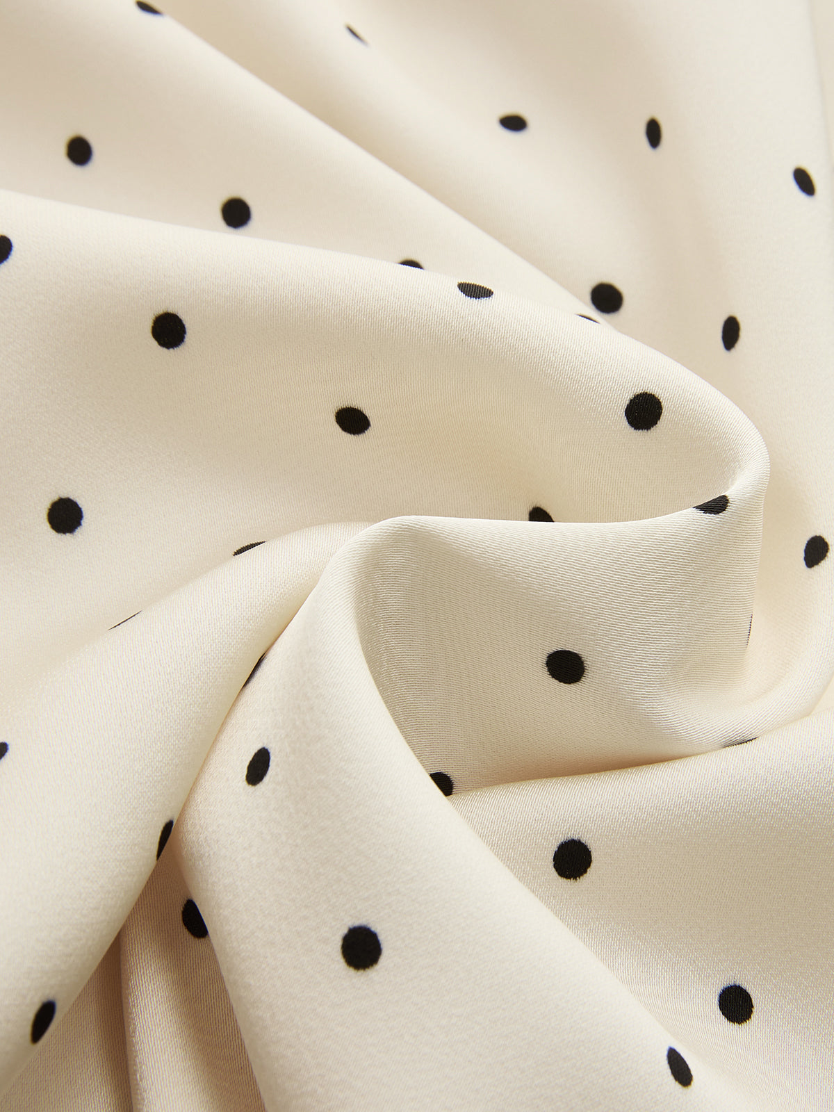 Polka Dot Lace Trim Midi Dress-Chicvia