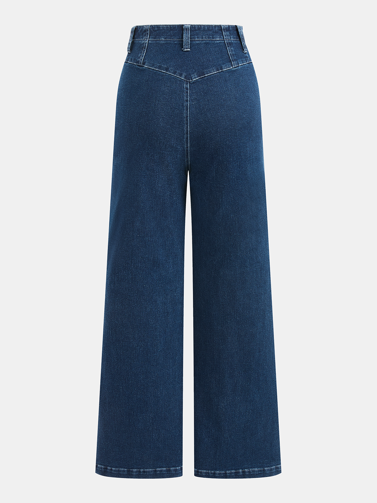 Mid-Waist Straight-Leg Denim Pants-Chicvia