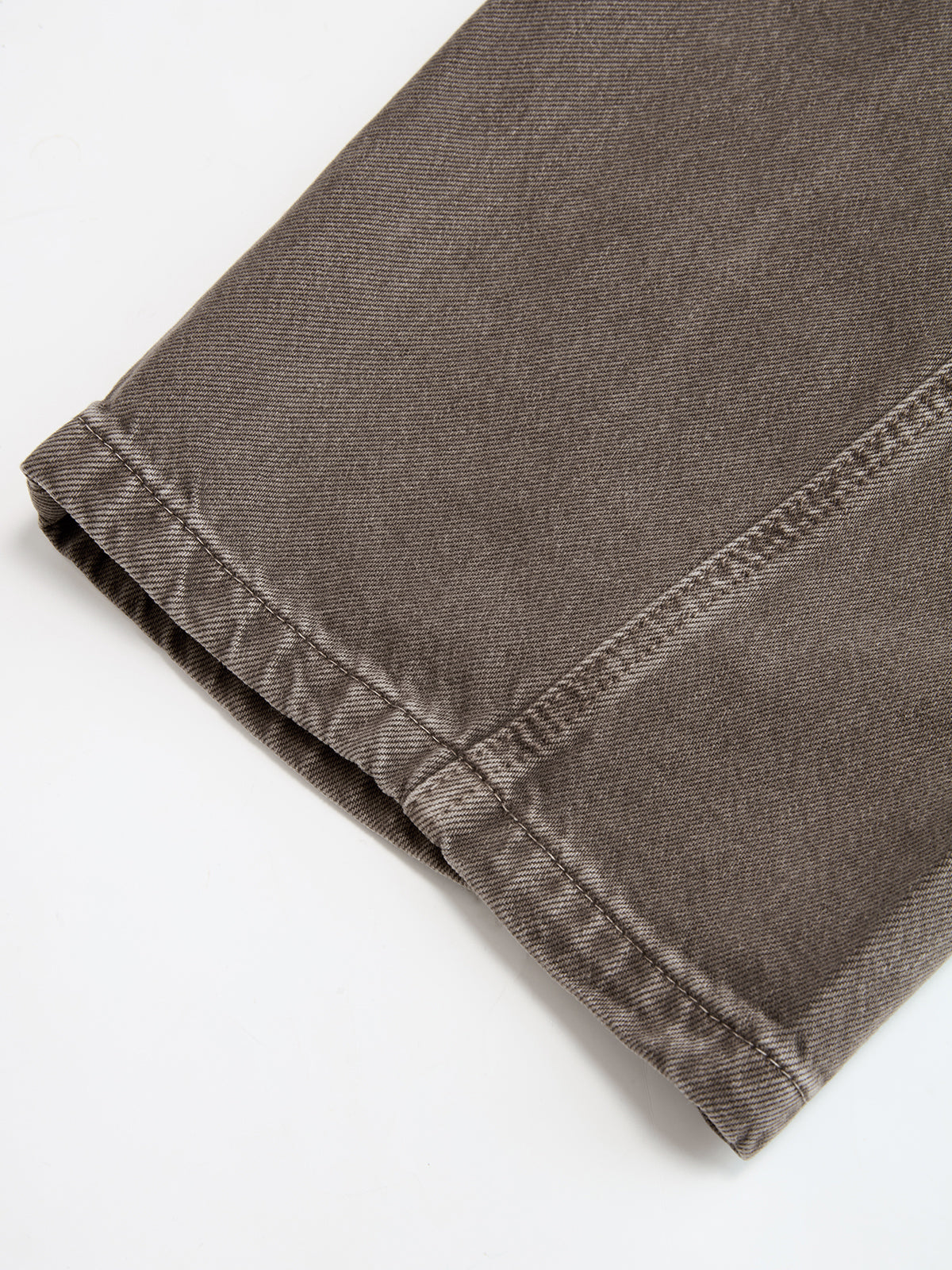 Distressed Denim Curved-Leg Pants-Chicvia