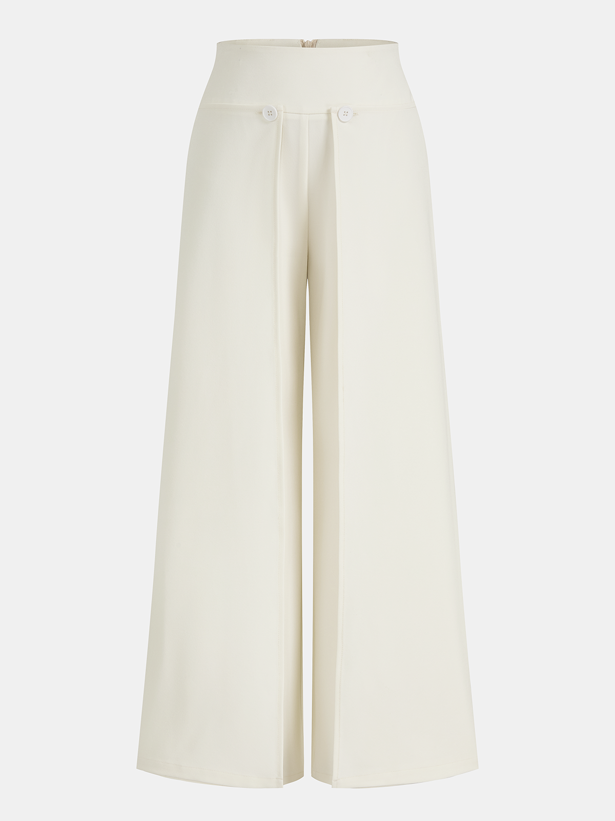 Overlap Detail Mid-Waist Pants-Chicvia