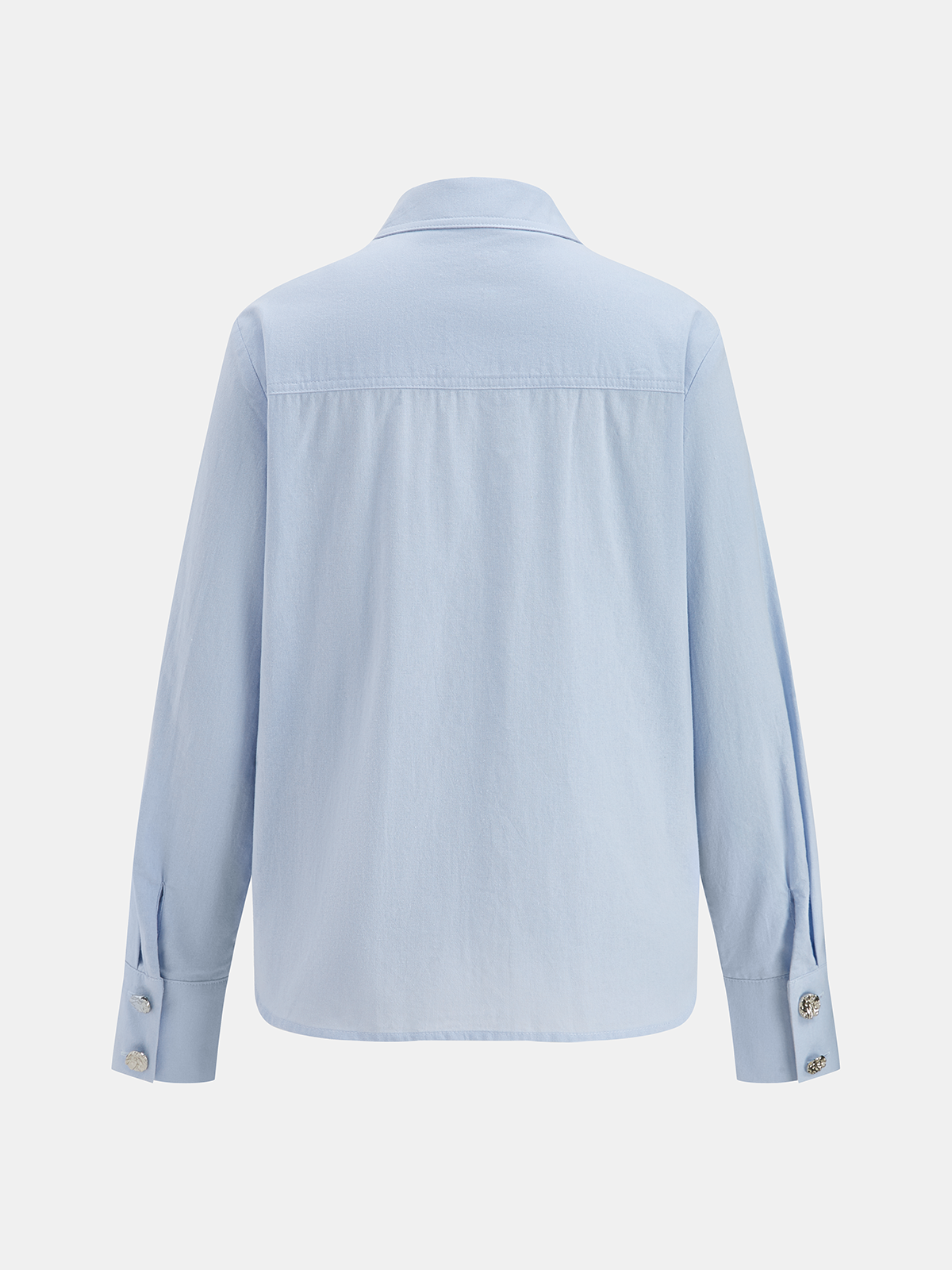 Cotton Knot-Front Shirt & Asymmetrical Skirt Set-Chicvia