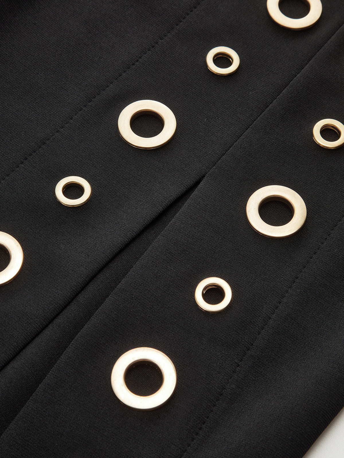 Grommet Detail Sweetheart Neck Midi Dress-Chicvia