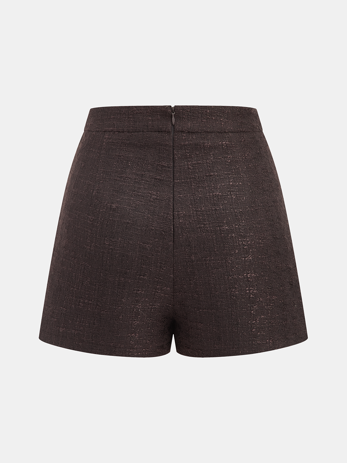 Horsebit Buckle Tweed Shorts-Chicvia