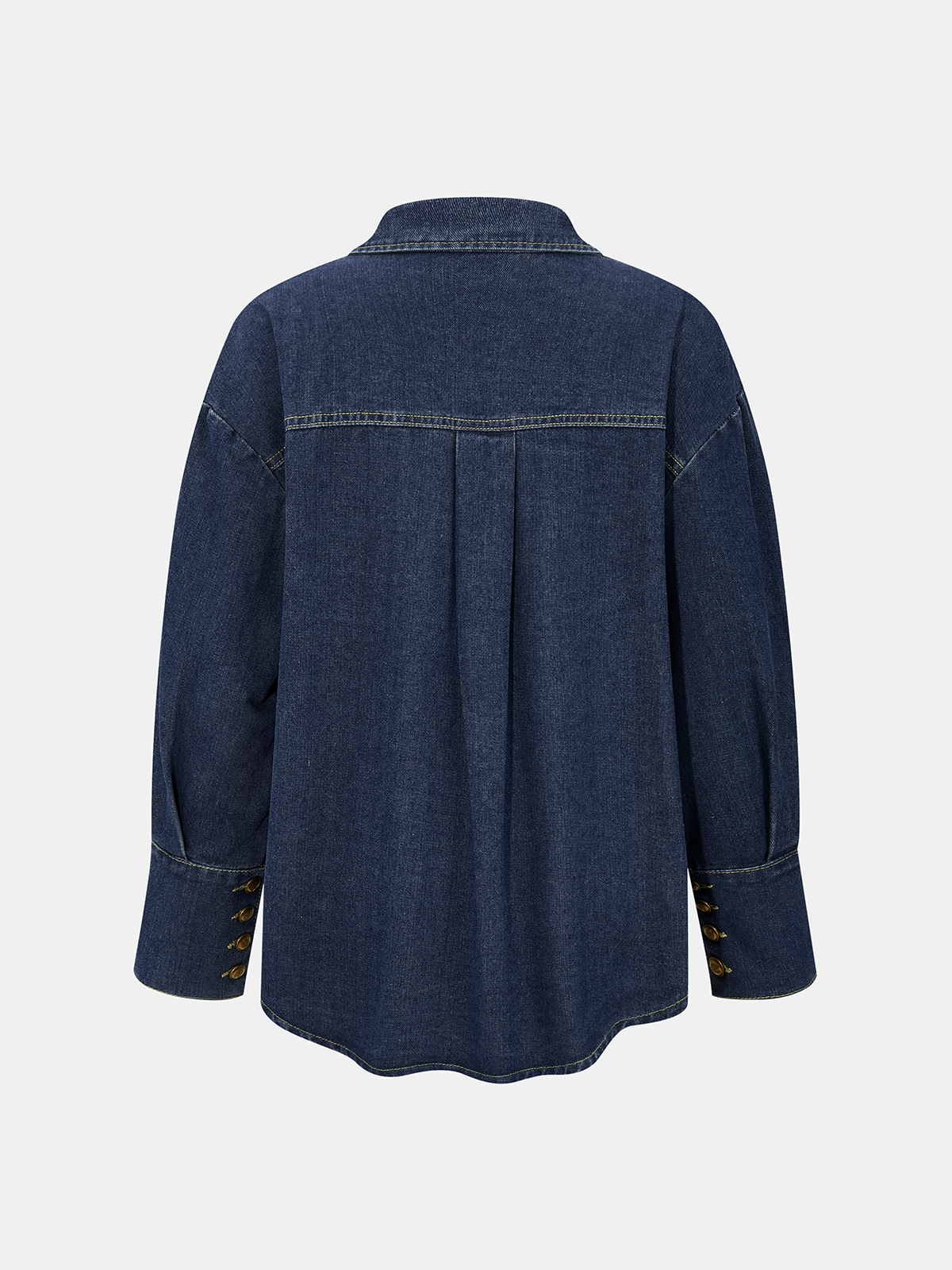 Denim Shirt & Asymmetric Skort Set-Chicvia