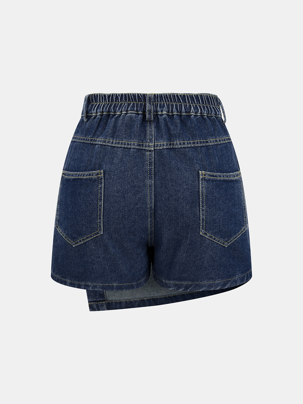 Denim Shirt & Asymmetric Skort Set-Chicvia