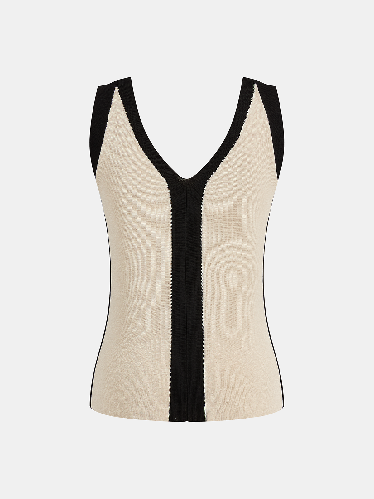 Color Block Knit Tank Top & Pants Set-Chicvia