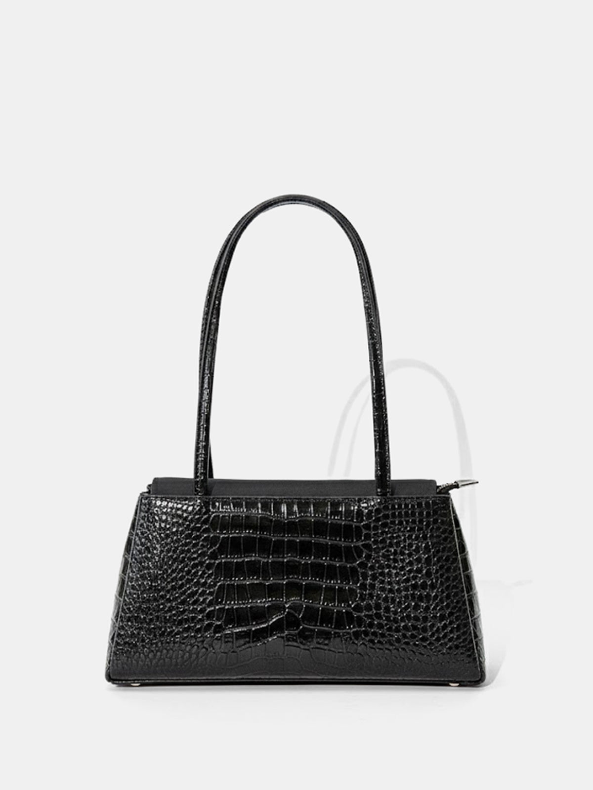 Crocodile Embossed Shoulder Bag-Chicvia