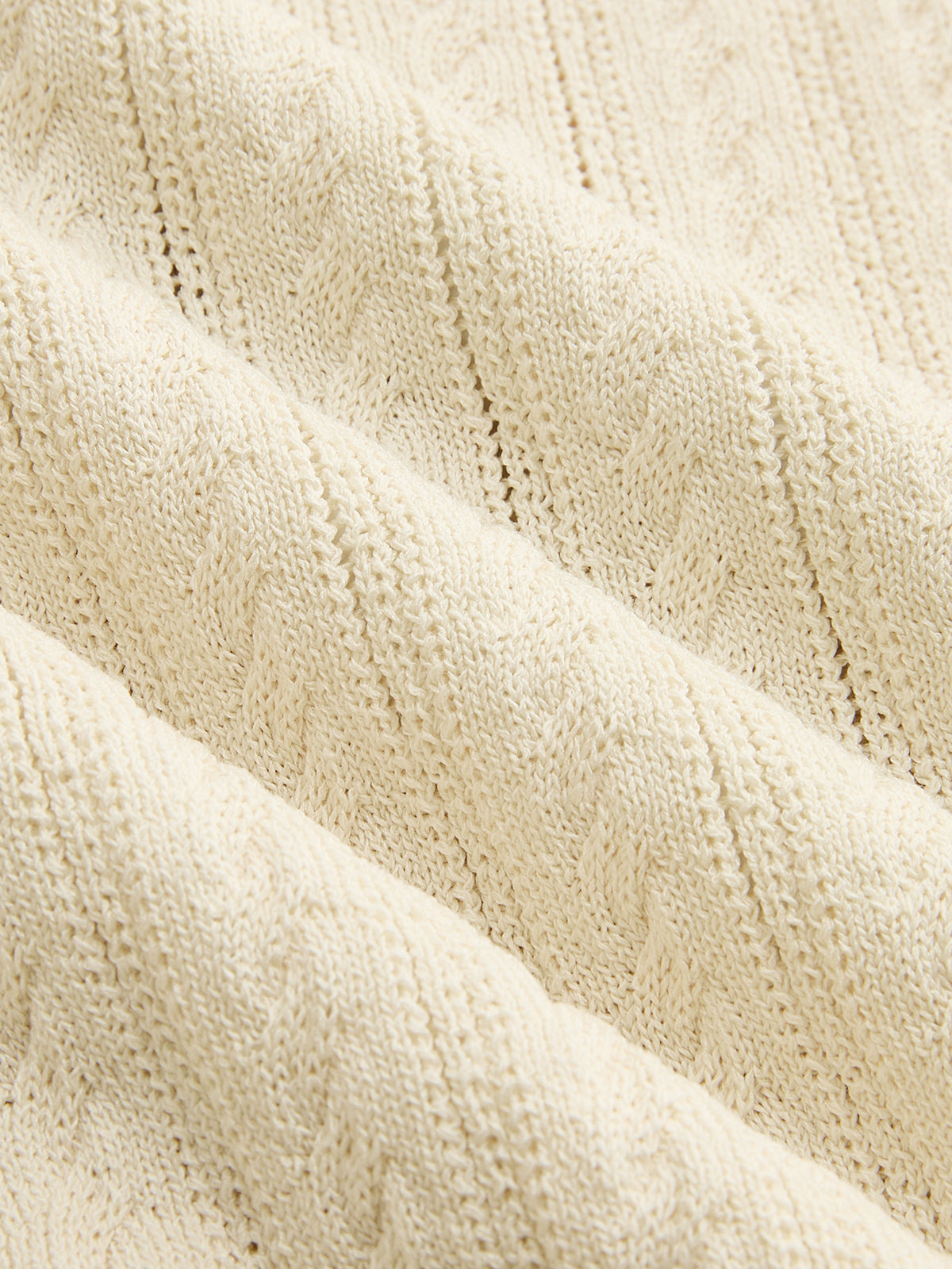 Cable Knit Sleeveless Henley Sweater Vest-Chicvia