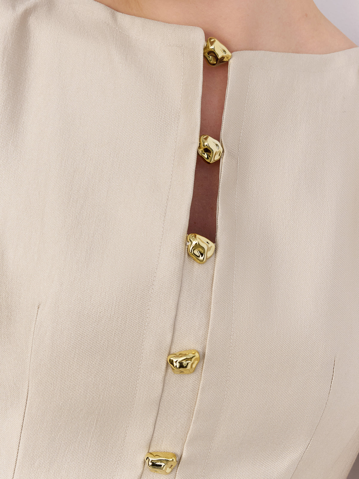 Metal Detail Sleeveless Mini Dress-Chicvia