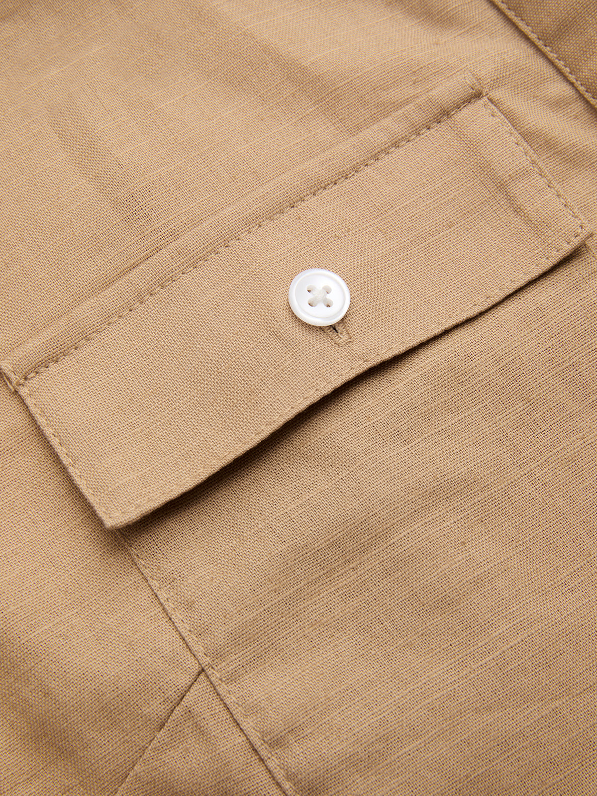 Linen-Cotton Drawstring Cropped Shirt-Chicvia