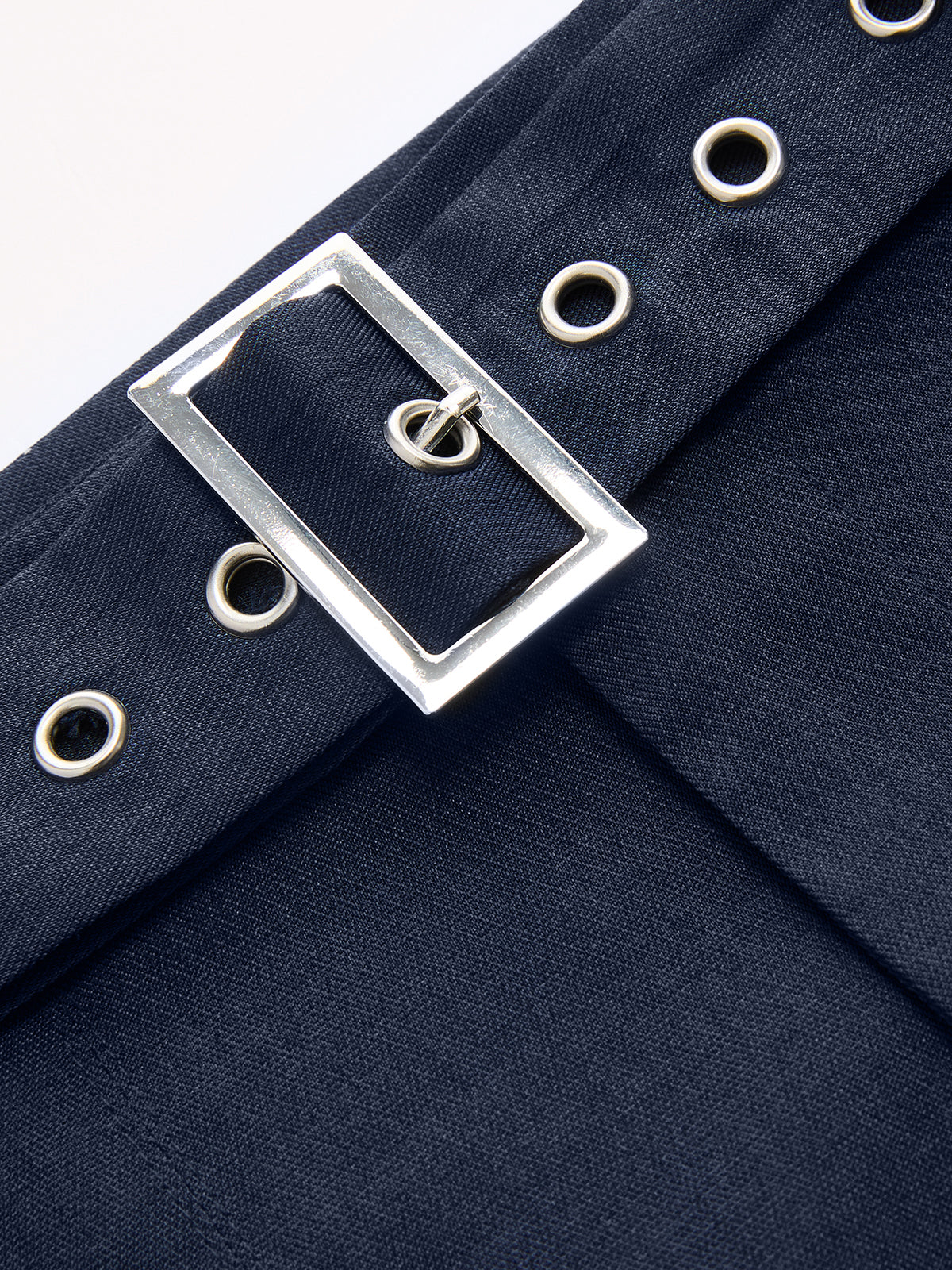 One-Shoulder Top & Wide-Leg Pants Set-Chicvia