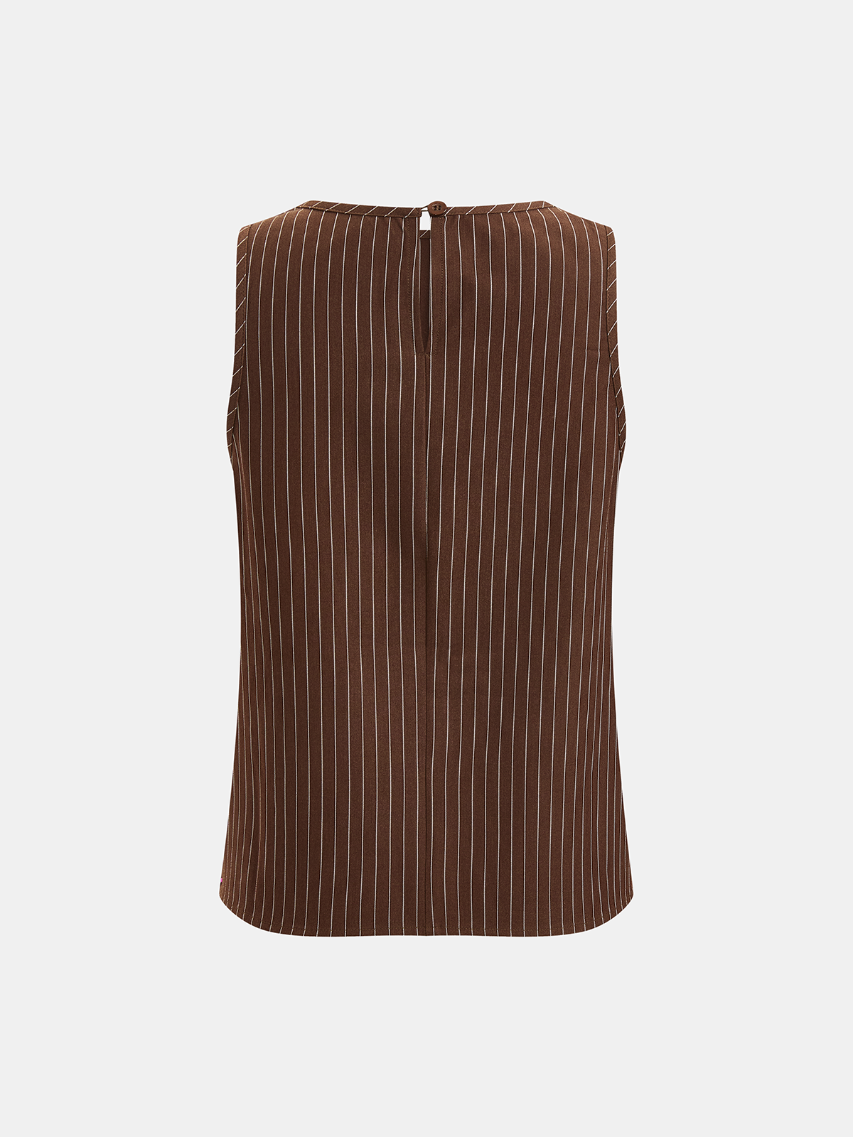 Pinstripe Sleeveless Top and Pants Set with Belt-Chicvia