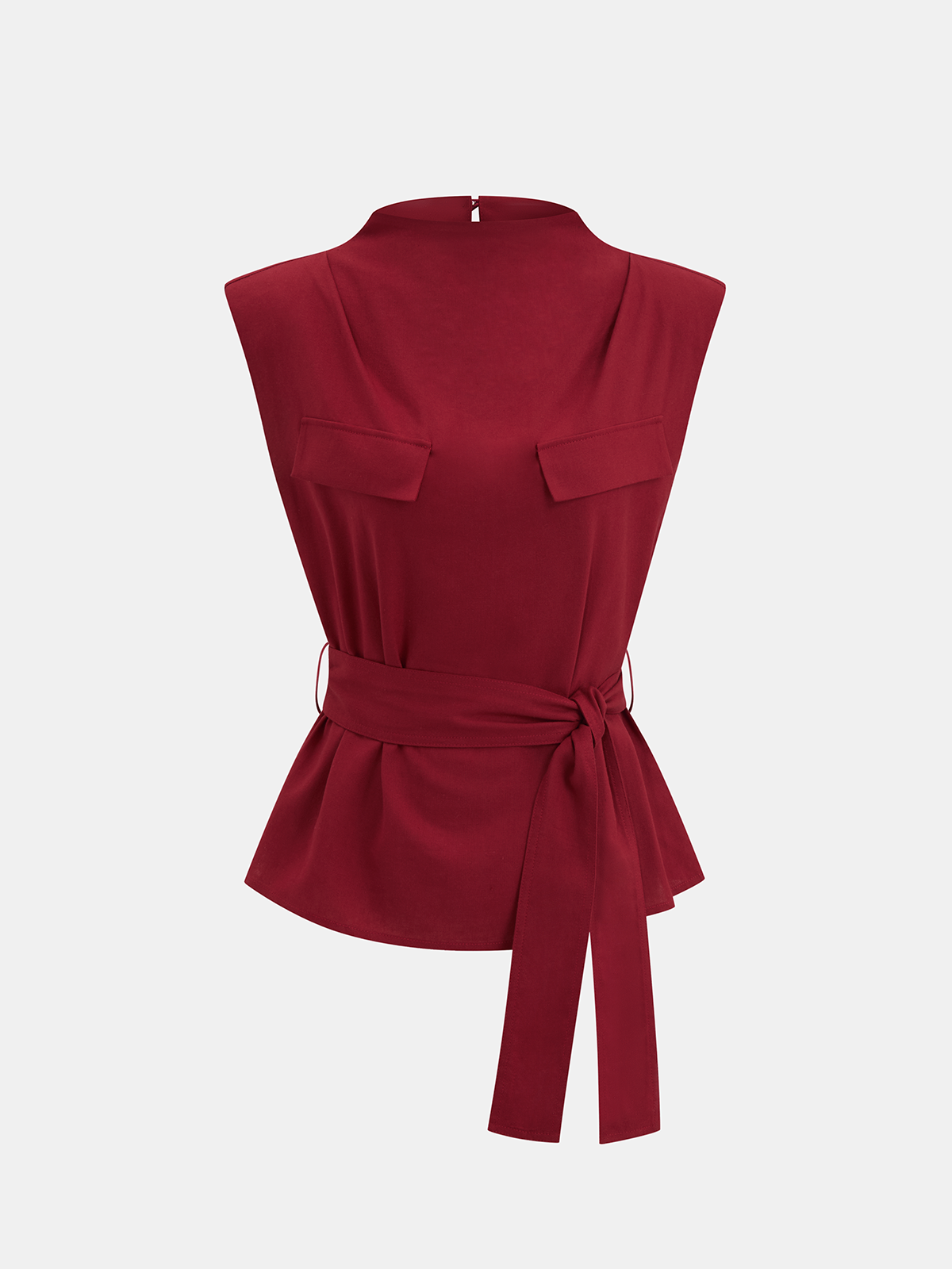 Belted Sleeveless Top & Wide Leg Pants Set-Chicvia