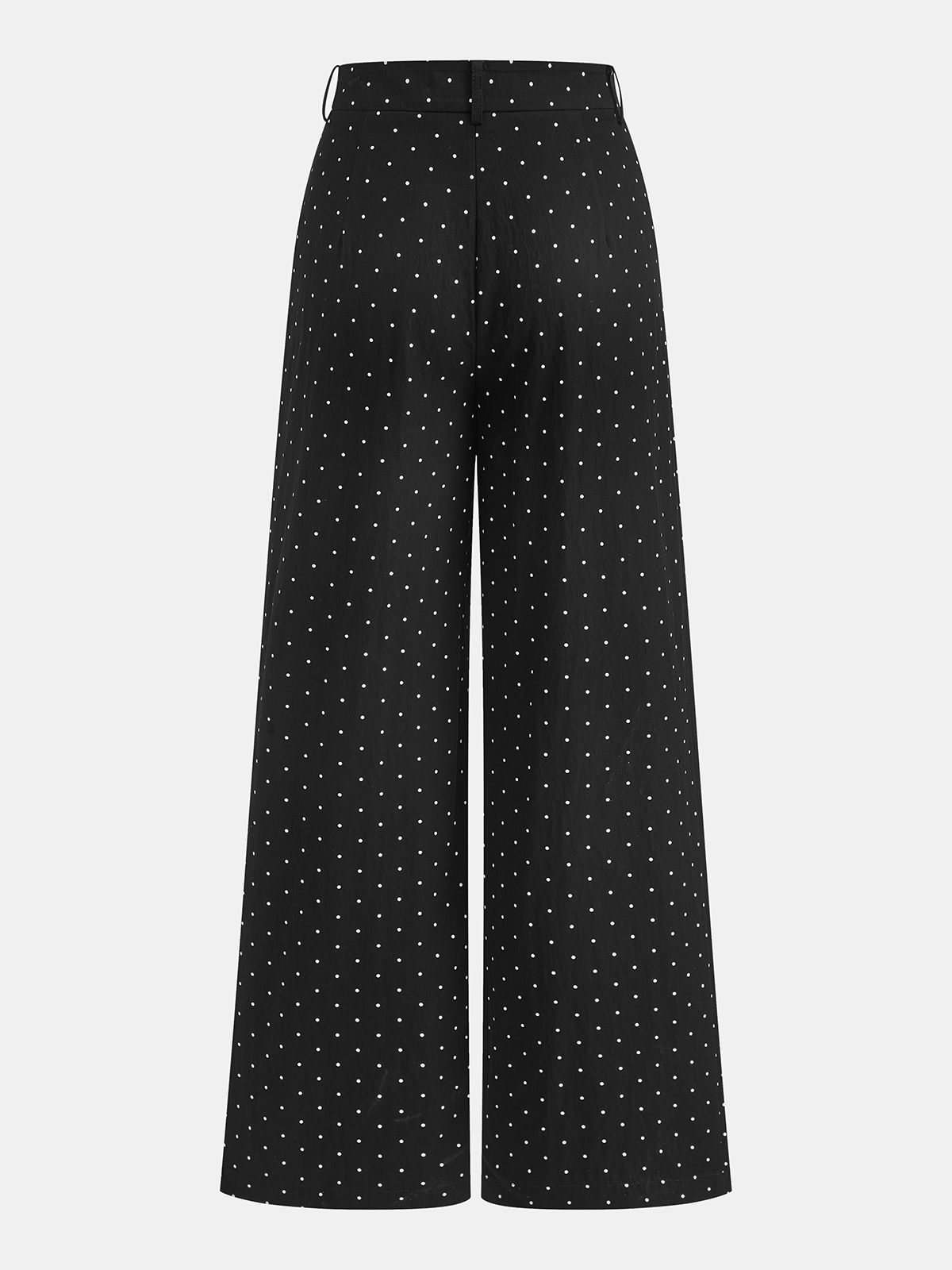 Polka Dot Tie Neck Top & Wide Leg Pants Set-Chicvia