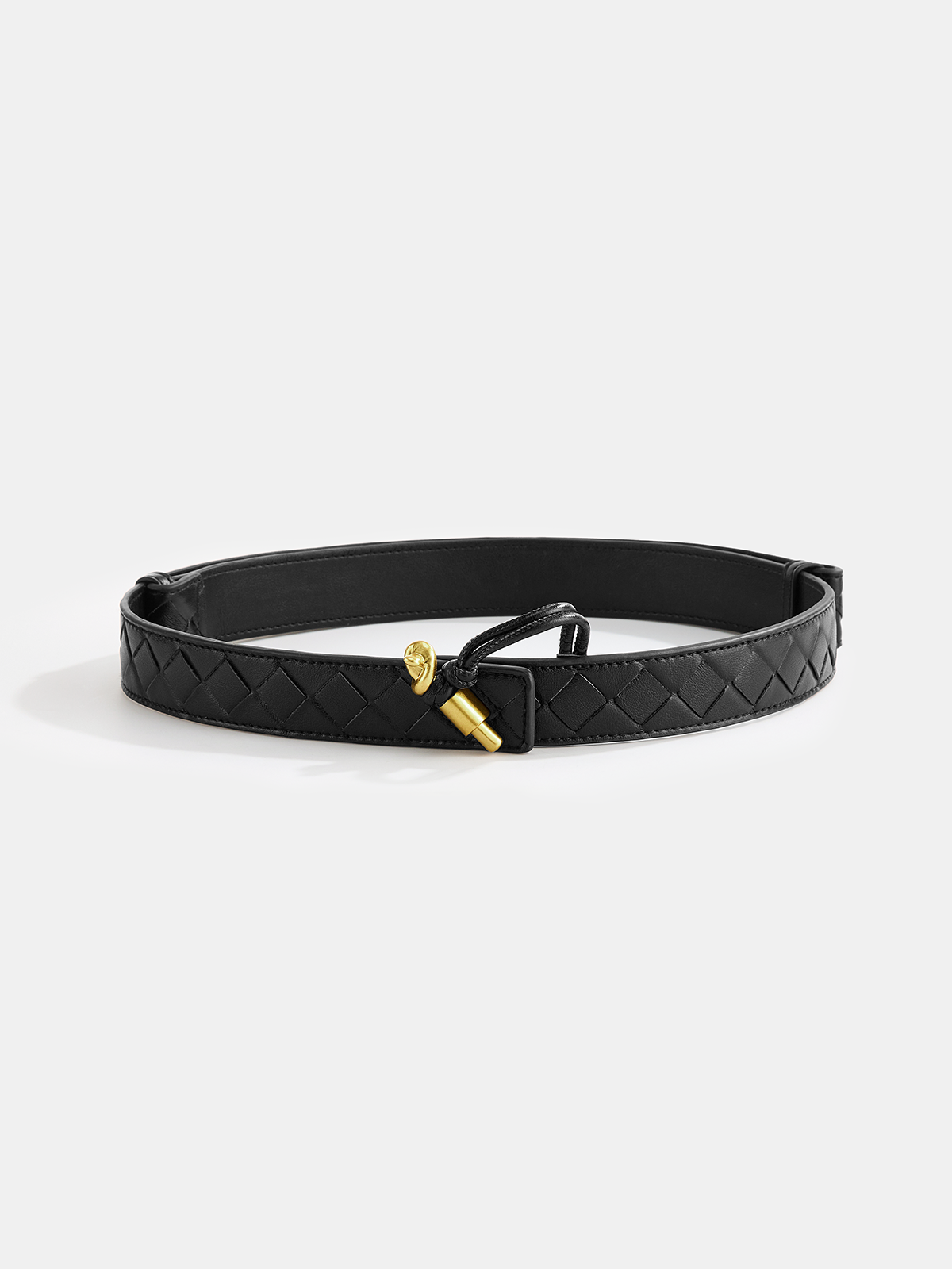 Knot Buckle Quilted Belt-Chicvia