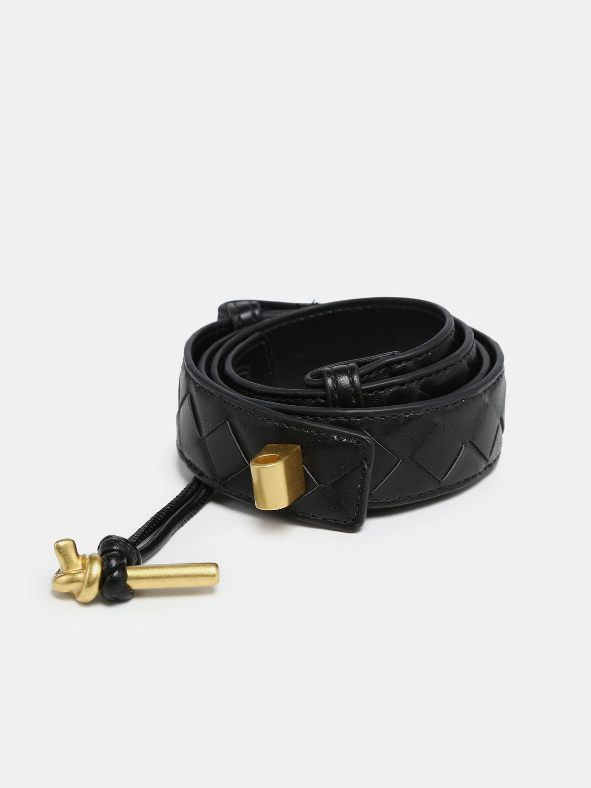 Knot Buckle Quilted Belt-Chicvia