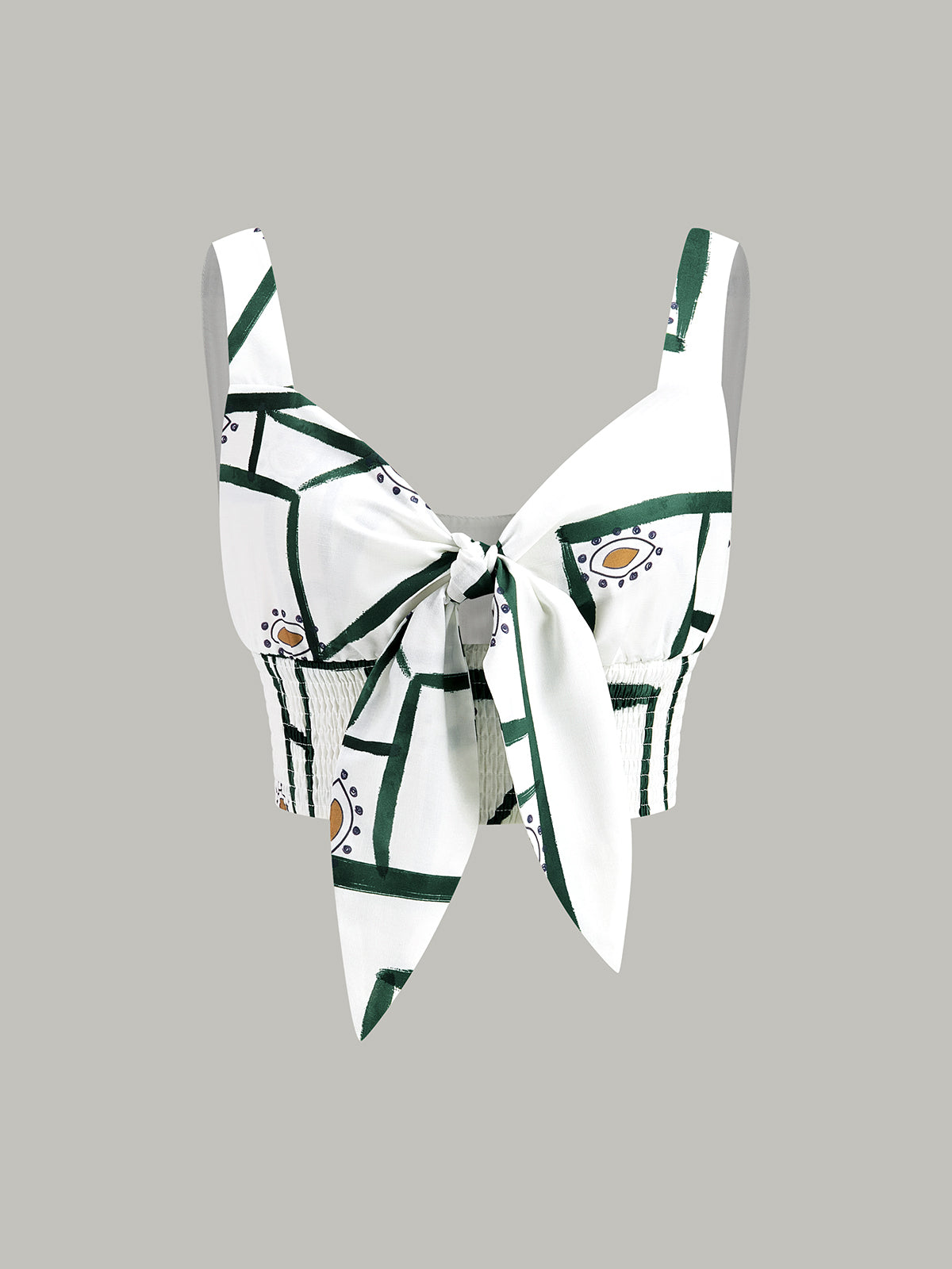 Front Tie Cami Top With Tiered Skirt Set-Chicvia