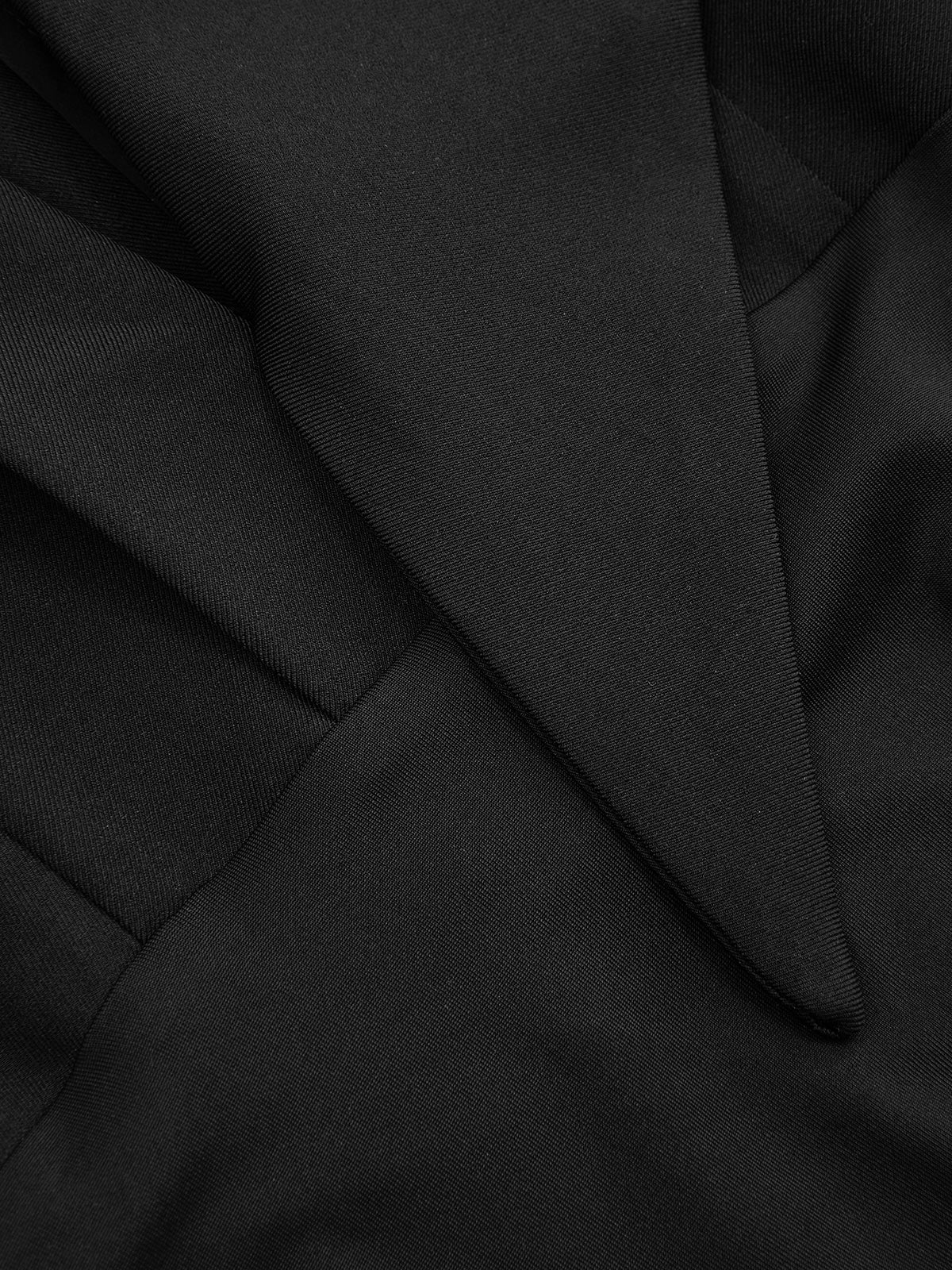 Long-Sleeve Blazer-Collar Bodysuit-Chicvia