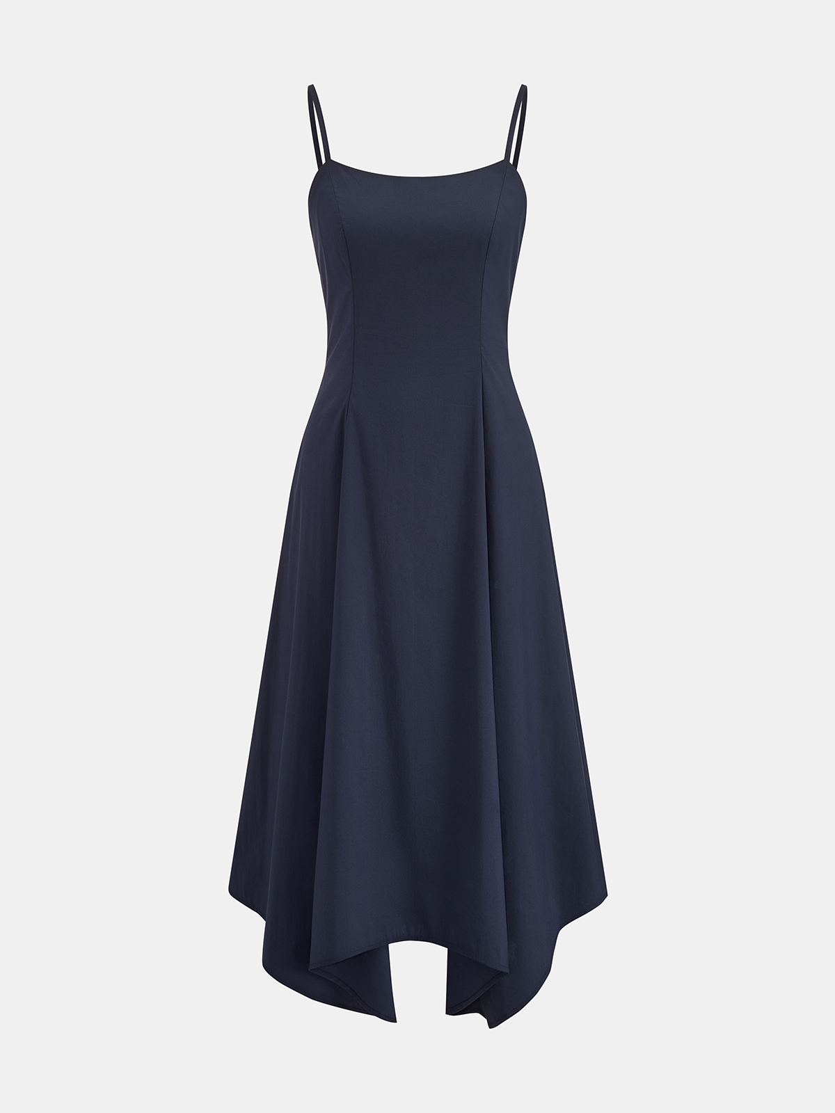 Kerchief Detail Cotton Blend Cami Midi Dress-Chicvia