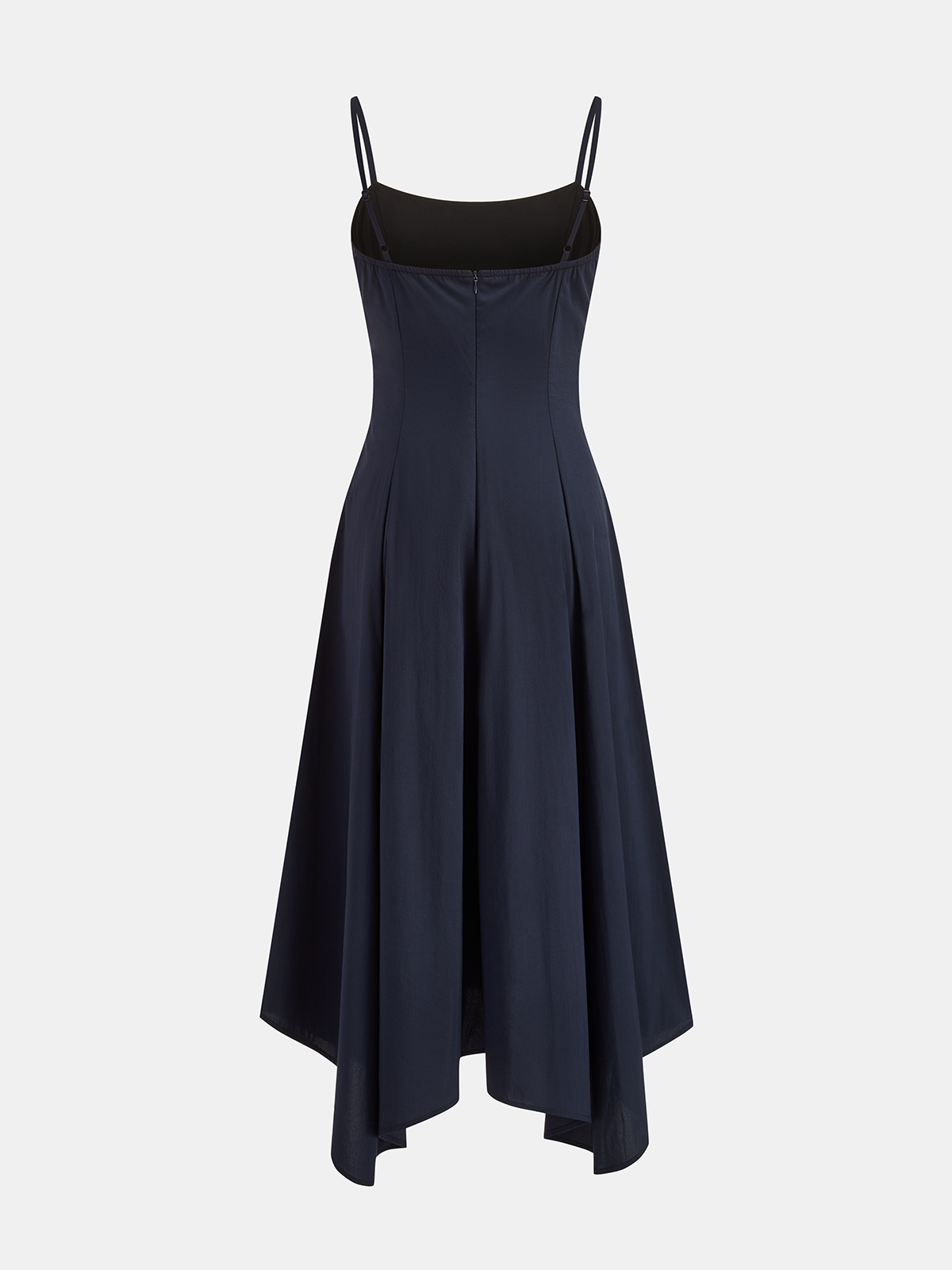 Kerchief Detail Cotton Blend Cami Midi Dress-Chicvia