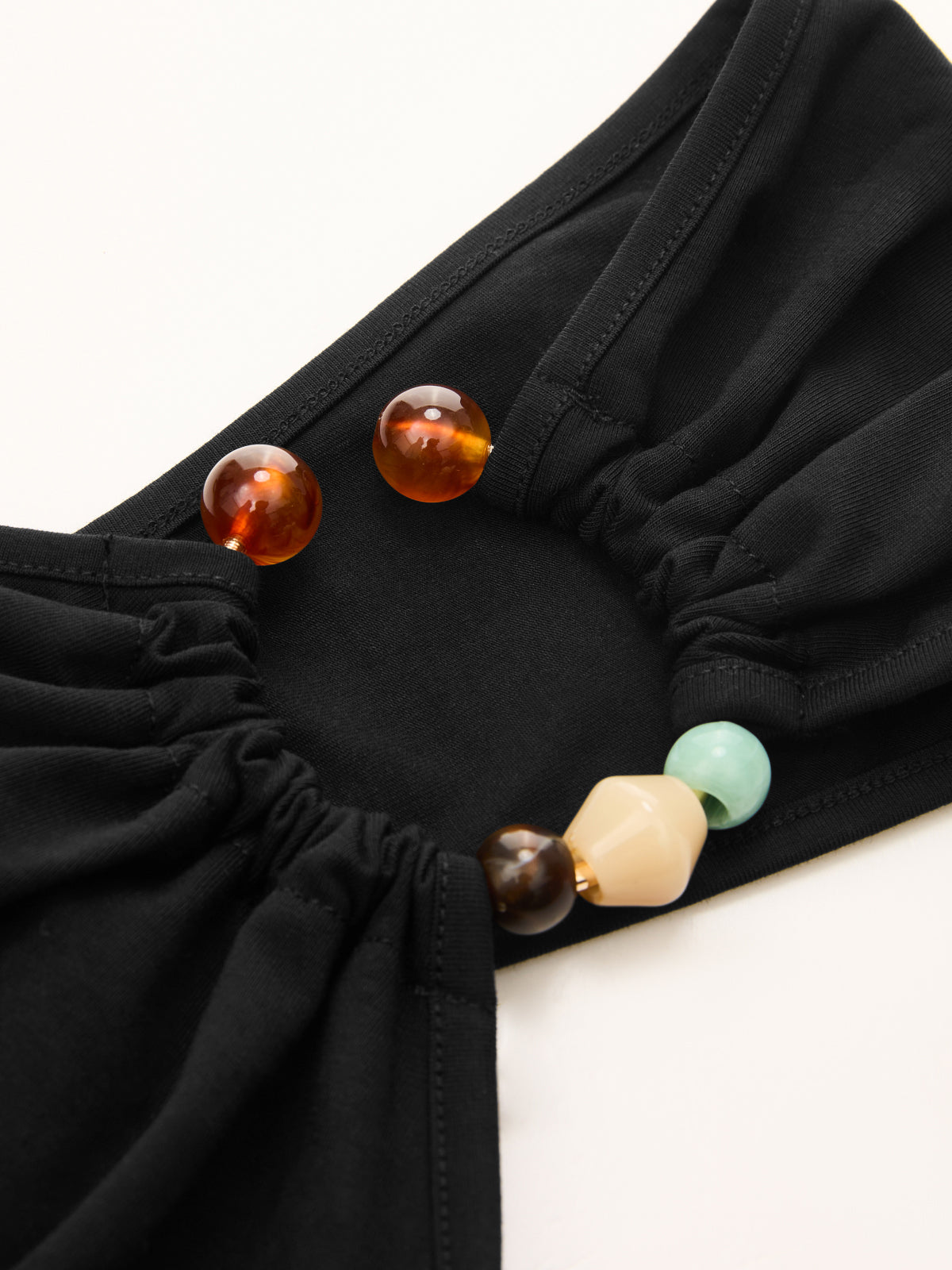 One Shoulder Beaded Fitted Tank Top-Chicvia