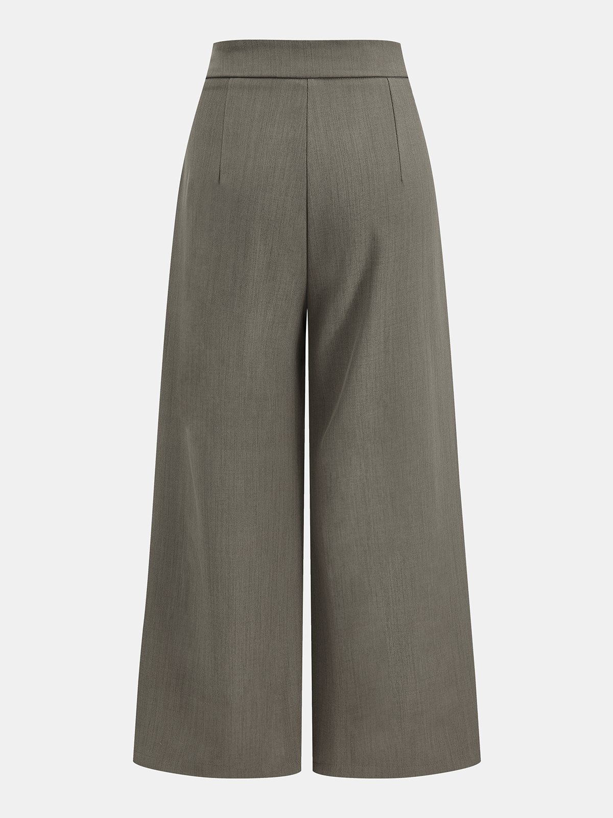 Mid-Waist Wrap-Front Wide-Leg Pants-Chicvia