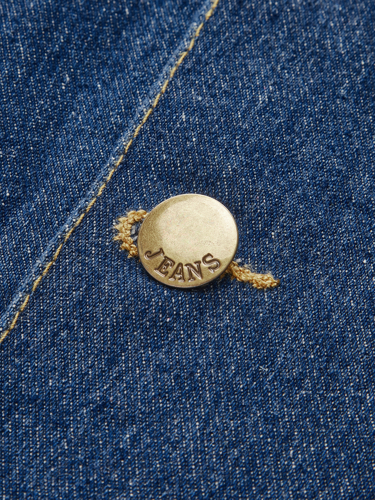 Metal Button Denim Blazer Dress-Chicvia