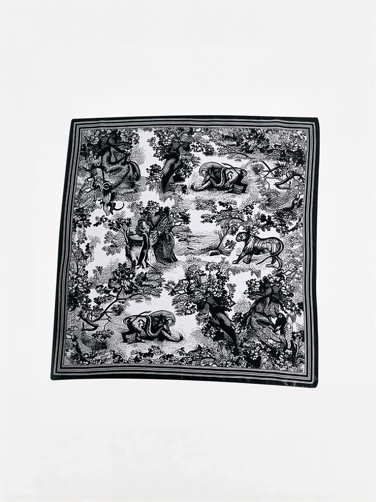 Jungle Animal Print Silk Scarf-Chicvia