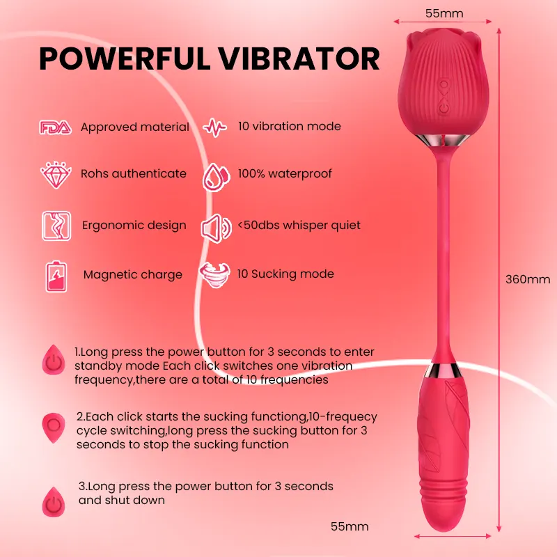 Rose Suction Thrusting Bullet Vibrator