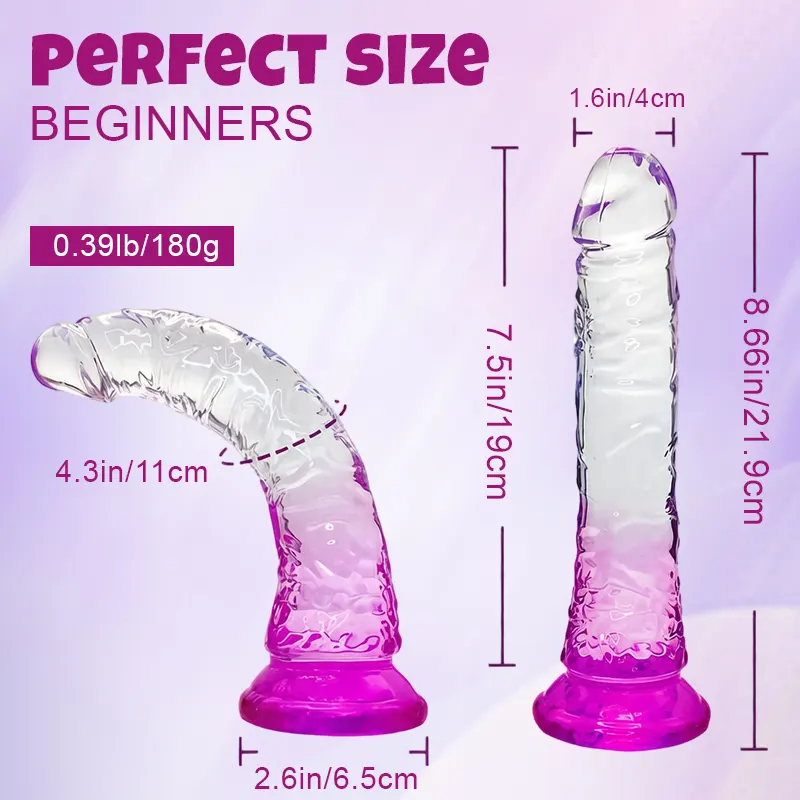 Crystal Purple Suction Dildo