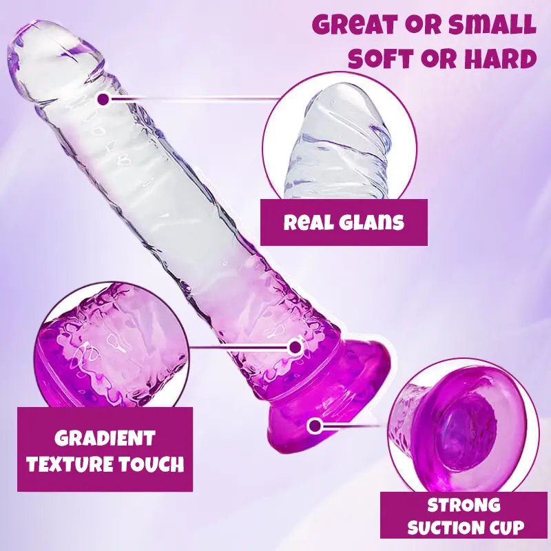 Crystal Purple Suction Dildo