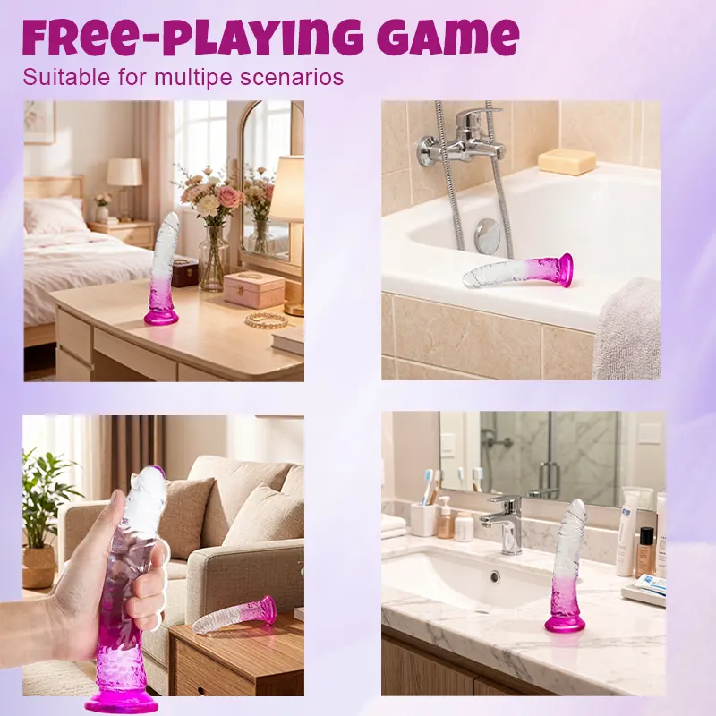 Crystal Purple Suction Dildo