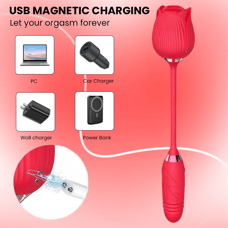 Rose Suction Thrusting Bullet Vibrator