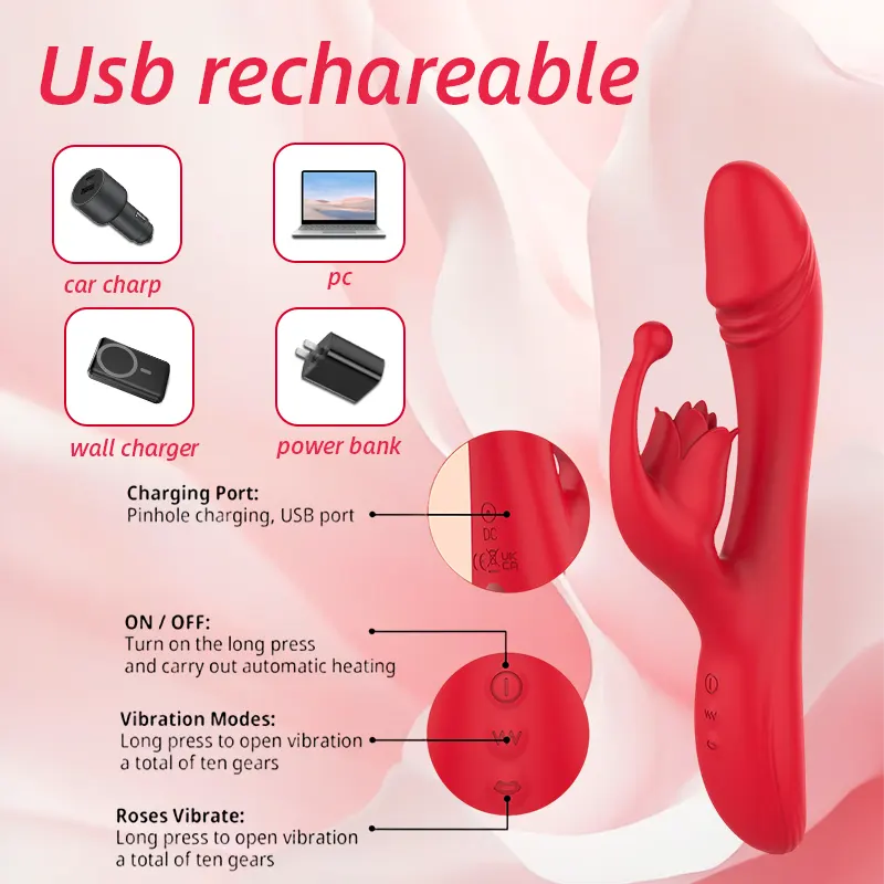 Rose Multi-Function Beaded Vibrator